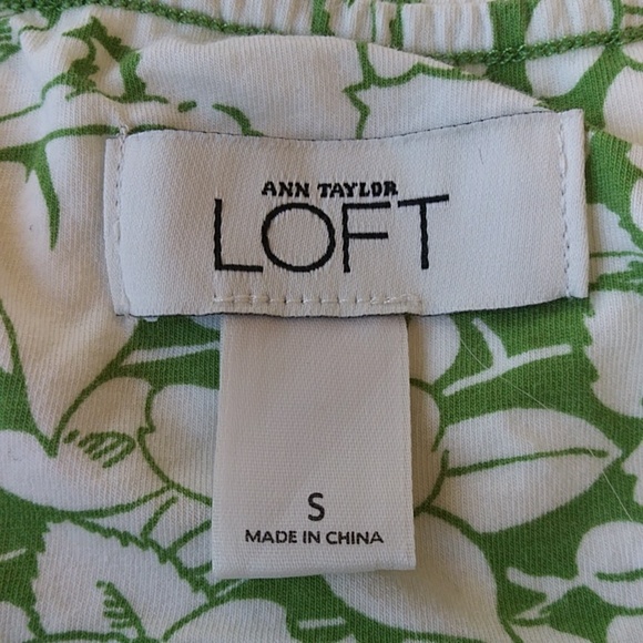 Ann Taylor Loft Floral Tiered Ruffle Empire Waist Sundress S Green White Pattern - Picture 2 of 16